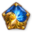 Dyad Gilded Pentagonal Citrine-Sapphire
