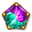 Dyad Gilded Pentagonal Amethyst-Peridot
