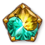 Dyad Gilded Pentagonal Citrine-Peridot